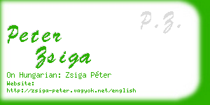 peter zsiga business card